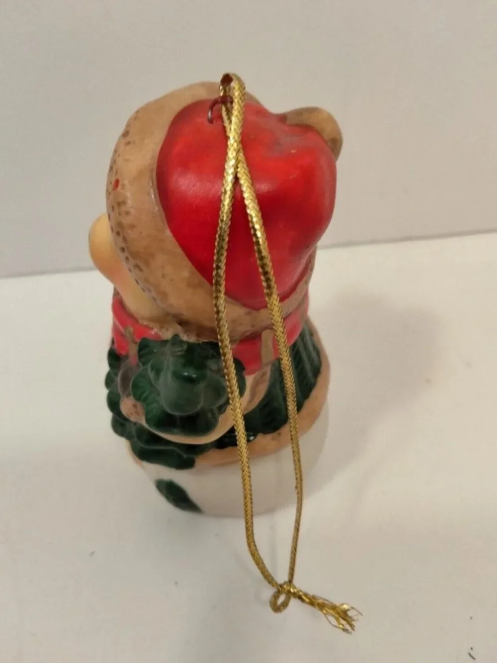 Bear Snowman Figure Santa Hat Christmas Tree Ornament Woodland Cottage Cabin